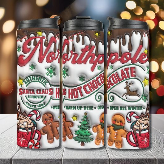 Kerst Gingerbread Hot Chocolate Opgeblazen 3D Thermosbeker