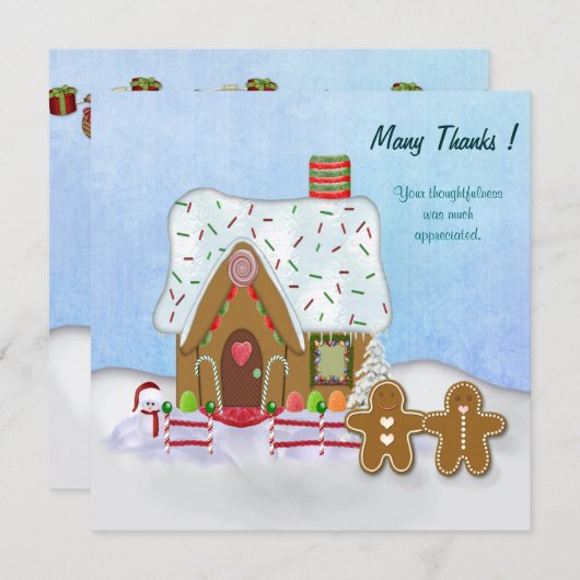 Kerst Gingerbread House Bedankt (Voorkant / Achterkant)