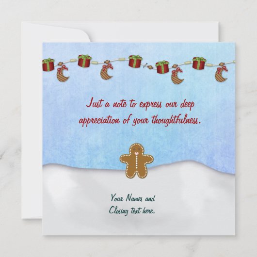 Kerst Gingerbread House Bedankt (Achterkant)