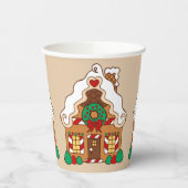 Kerst Gingerbread House Coffee Drink Paper Papieren Bekers (Links)
