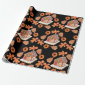 Kerst Gingerbread House Cookies Cadeaupapier (Uitgerold)