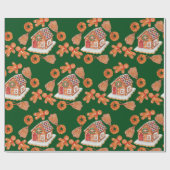 Kerst Gingerbread House Cookies Cadeaupapier (Vlak)