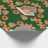 Kerst Gingerbread House Cookies Cadeaupapier (Hoek)