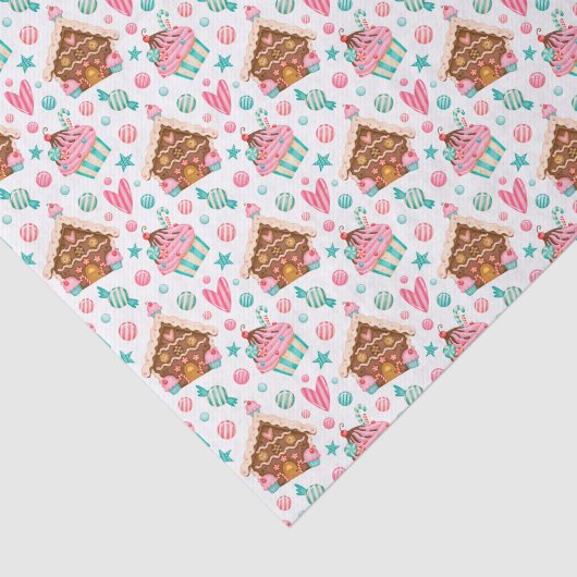 Kerst Gingerbread House, Cupcakes, Snoep Tissuepapier (Detail)