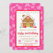 Kerst Gingerbread House en Lights Verjaardag Kaart (Voorkant / Achterkant)