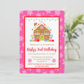 Kerst Gingerbread House en Lights Verjaardag Kaart (Staand voorkant)