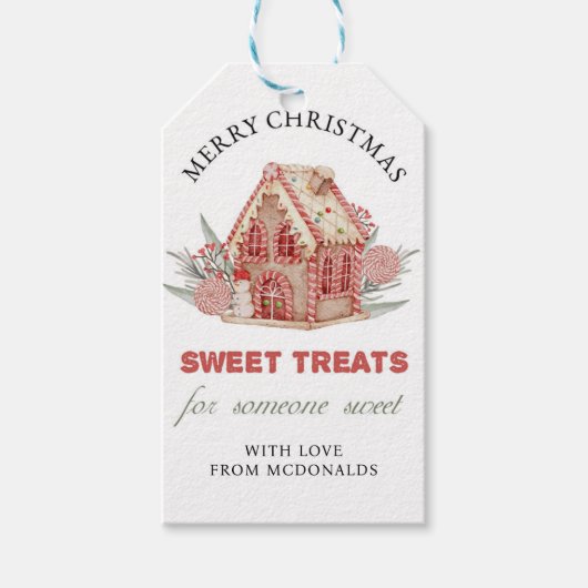 Kerst Gingerbread House Favor Cadeau Label Cadeaulabel (Voorkant)