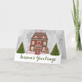 Kerst Gingerbread House Feestdagen Kaart