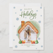 Kerst Gingerbread House Foto Vakantie Briefkaart (Voorkant)