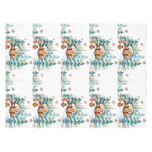 Kerst Gingerbread House Gingerbread figuur Tafelkleed (Voorkant (Horizontaal))