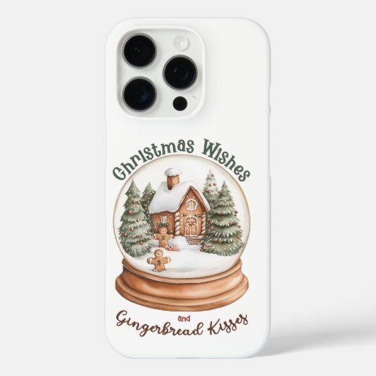Kerst Gingerbread House Holiday Snow Wereldbol Case-Mate iPhone Case (Achterkant)