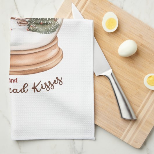 Kerst Gingerbread House Holiday Snow Wereldbol Theedoek (Quarter Fold)