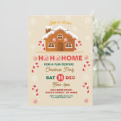 Kerst Gingerbread House Party Ho Ho Ho Kaart (Staand voorkant)