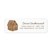 Kerst Gingerbread House Retouradres Label (Voorkant)