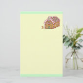 Kerst Gingerbread House Stationery Briefpapier (Staand voorkant)