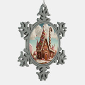  Kerst Gingerbread House Tin Sneeuwvlok Ornament (Links)