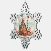  Kerst Gingerbread House Tin Sneeuwvlok Ornament (Rechts)