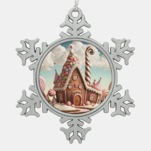  Kerst Gingerbread House Tin Sneeuwvlok Ornament