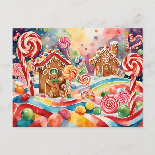 Kerst Gingerbread Houses briefkaart (Voorkant)