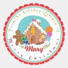 Kerst Gingerbread huis bakken stickers labels