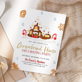 Kerst gingerbread huis decoratie feest kaart