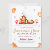 Kerst gingerbread huis decoratie feest kaart (Voorkant)