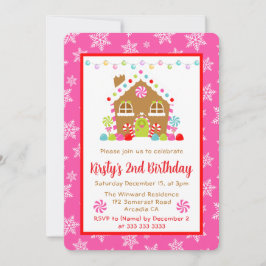 Kerst Gingerbread Huis en Lichtjes Verjaardag Kaart