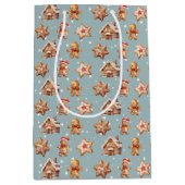 Kerst Gingerbread Huizen en Mannen Medium Cadeauzakje (Voorkant)
