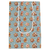 Kerst Gingerbread Huizen en Mannen Medium Cadeauzakje (Achterkant)