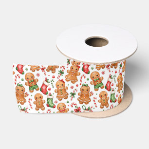 Kerst Gingerbread Jongen en Meisje met Kousen Satijnen Lint