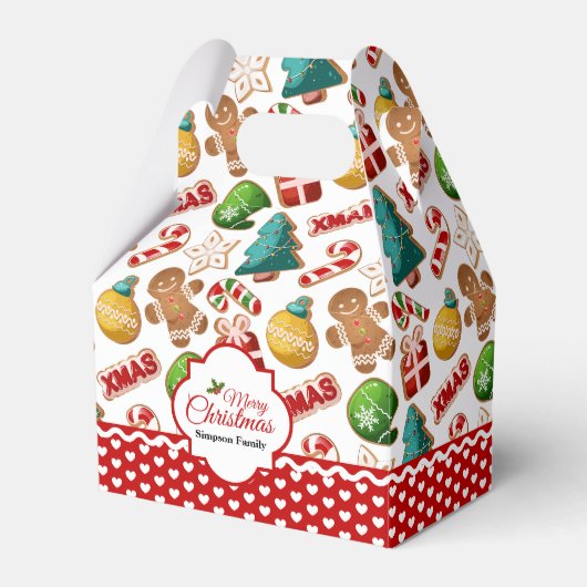 Kerst Gingerbread Koekjes Cute Patroon Bedankdoosjes (Voorkant Zijde)