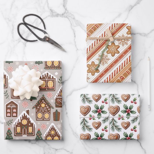Kerst Gingerbread Koekjes Inpakpapier Vel (Voorkant)