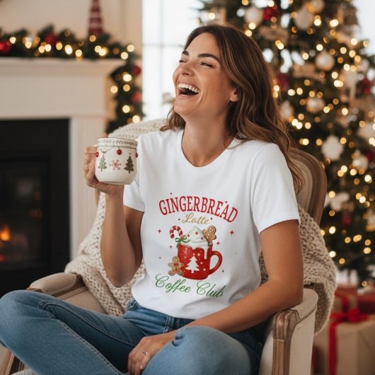 Kerst Gingerbread Latte Coffee Club Festival Tri-Blend Shirt