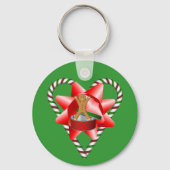 Kerst Gingerbread Man Bow Holiday Sleutelhanger (Voorkant)