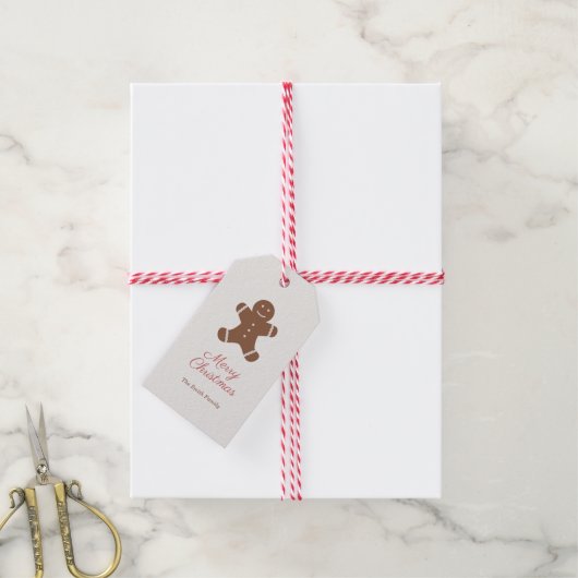 Kerst Gingerbread Man Cadeaubijslage Cadeaulabel (Met Touw)