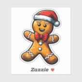Kerst Gingerbread Man Custom-Cut Vinyl Sticker (Vel)