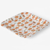 Kerst Gingerbread Man en Huis Papieren Bordje (Gebogen)