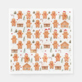 Kerst Gingerbread Man en Huis Servet (Voorkant)
