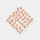 Kerst Gingerbread Man en Huis Servet (Hoek)