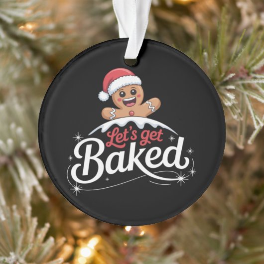 Kerst Gingerbread Man Family Let's Get Baked Ornament (Boom)