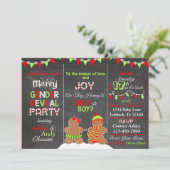 Kerst Gingerbread Man Gender Reveal Uitnodiging (Staand voorkant)