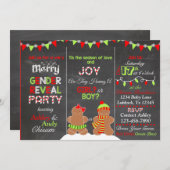 Kerst Gingerbread Man Gender Reveal Uitnodiging (Voorkant / Achterkant)