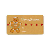 Kerst Gingerbread Man Gift Labels (Voorkant)
