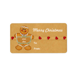 Kerst Gingerbread Man Gift Labels