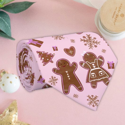 Kerst Gingerbread Man Gingerbread Woman Tree Stropdas
