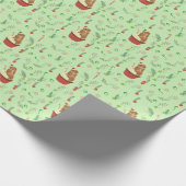 Kerst Gingerbread Man Green Cadeaupapier (Hoek)
