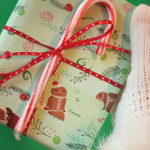 Kerst Gingerbread Man Green Cadeaupapier