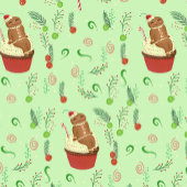 Kerst Gingerbread Man Green Cadeaupapier