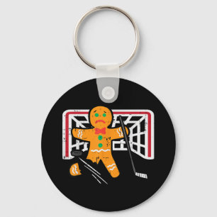 Kerst Gingerbread Man Ijshockey Fun Xmas Mannen Sleutelhanger