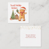 Kerst Gingerbread Man in Santa Hat Notitiekaartje (Voorkant / Achterkant)